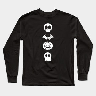 Cute Simple Minimal Design Halloween Symbols Long Sleeve T-Shirt